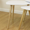 White & Wood Scandinavian Modern Set of 3 Living Room Nested Coffee/End Tables
