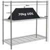 3 TIER METAL STORAGE RACK/SHELVING BOOK SHELF KITCHEN/OFFICE DISPLAY UNIT 90CM