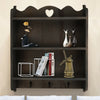 Wall Unit Shelf Storage Shabby Chic Cupboard Cabinet Key Hooks Vintage Style UK