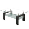 Rectangle Glass Coffee Table With Storage Modern Living Room Furniture Chrome