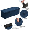 Folding Storage Ottoman Bench Tufted Faux Leather Toy Box Foot Stool Bench Seat