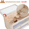 Wooden Hamster Cage Mice Rodents Hutch Small Animals 2 Levels 60x35x42cm