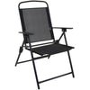 Garden Armchair Folding Reclining Outdoor Patio Black Chair 3 Position Backrest