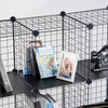 16 Cube Storage Shelves Rack Metal Wire Interlocking Display Stackable Cabinet