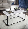Large Marble Effect Coffee Table Living Room Side Table Set Sofa Side End Table
