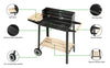 Charcoal Grill Rectangular BBQ Barbecue Steel Outdoor Patio Garden Wheels