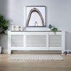 Extending Adjustable White Radiator Cover Wooden MDF Wall Cabinet Slatted Grill