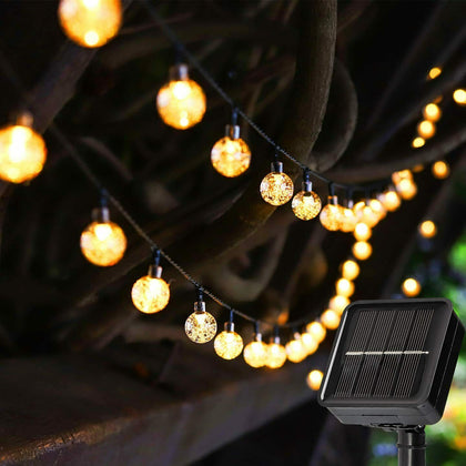 100-20LED SOLAR POWERED RETRO BULB STRING LIGHT GARDEN OUTDOOR FAIRY SUMMER LAMP