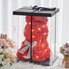 LED Foam Rose Rabbit Bunny Artificial Flower Doll Wedding Birthday Gift With Box