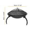 Round Fire Pit BBQ Grill Heater Outdoor Garden Firepit Brazier Patio Outside UK