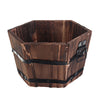 3PCS S/M/L Wooden Plant Planter Hexagon Flower Pot Rustic Style Garden Barrel