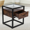 Modern Tea End Table Sofa Side Coffee Desk with Drawer Nightstand Furniture