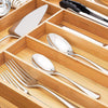 Extendable Bamboo Cutlery Tray Kitchen Drawer Organiser 7-8 Storage Compartments