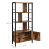 Retro 4-Tier Bookcase Shelving Unit Display Plant Stand Metal Frame LBC022B01