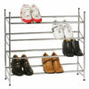 2/4 TIER EXTENDABLE CHROME FREE STANDING SHOE BOOT RACK STORAGE SHELF STAND