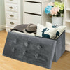 Folding Storage Box Pouffe Seat Footstool Storage Ottoman Seat Crushed Velvet