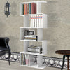 Wood Bookcase Bookshelf S Shape 5 Tier Shelves Free Standing Shelving Storage