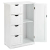Bathroom 4 Drawer Cabinet White Wooden Storage Cupboard Standing Unit