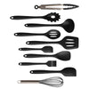 10Pcs Kitchen Silicone Cooking Utensils Set Non-stick Spatula Turner Black