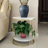Elegant Marble Coffee Table Circle Side Table fr Bedroom Living Room Office Home