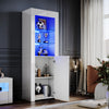 High Gloss White Display Cabinet Sideboard Cupboard Storage Door with LED Lights