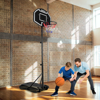 Free Standing Basketball Hoop Net Backboard Stand Set Adjustable Portable Wheels