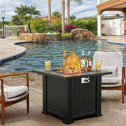 50,000 BTU Gas Fire Pit Table Firepit Patio Garden Burner Propane Fireplace