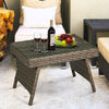 Outdoor Patio Rattan Wicker Coffee Table Poolside Garden Folding Side End Table