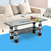 Glass Coffee Tables with Shelf Rectangle Modern Contemporary For Living Room