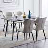 2 grey Faux Leather Dining Chairs High Back Kitchen Dining Room Chairs Modern
