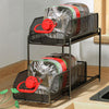 2 Tier Pull Out Basket Under Sink Kitchen Cupboard Organiser Drawer Storage Rack
