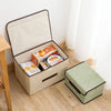 2x Fabric Storage Box Collapsible Cube Wardrobe w/ Lid Organiser Large&Small Set