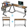 L-Shaped Computer Corner Desk PC Table Workstation Home Office Study Furniture