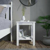 2 Tier Bedside Table MDF Wood Small Nightstand Unit White Mat Painted With Shelf