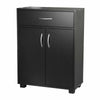 Black Wooden Free Standing Cabinet Hallway Living Room Bedroom Shelves Drawer St
