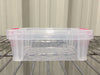 6x 0.3L Plastic Storage Tub Boxes with Clip on Lids Paper Clip tubs Office
