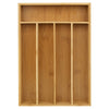 5 Section Bamboo Wooden Cutlery Tray Kitchen Drawer Utensil Organiser & Holder