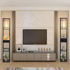 Wooden Shelf Floor Lamp Standard Lounge Reading Light 3-Tier Open Storage Shelf