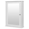 Bathroom Cabinet Mirror Door Storage Cupboard w/ Shelves Wall Mounted MDF White