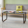 Black Rainbow Coffee Table Tempered Glass Top Side Table Modern Glossy Room NEW