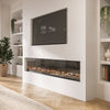 Black 70 Inch Inset Media Wall Electric Fireplace with Glass Configurated AGL069
