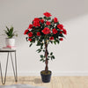 90cm Artificial Red Rose Flower Tree Potted Fake Plant Indoor Outdoor Home Decor