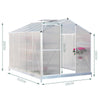 10x6ft Walk In Greenhouse Cold Frames Polycarbonate Plant Vege Growing with Base