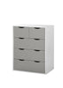 Alton 3+2 Drawer Bedroom Cabinet Bedside Chest Of Drawers White & Grey