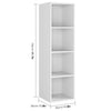 4 Tiers Cube Bookcase White Bookshelf Small Slim Living Room Storage Unit