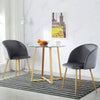 2x Retro Velvet Armchair Tub Chair Upholstered Seat with Wood Effect Metal Legs