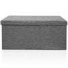 Large Linen Folding Storage Ottoman Pouffe Double Seat Foot Stool Storage Boxes