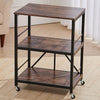 3 Tier Shelf Trolley Industrial Rolling Bookshelf Bookcase Storage Shelving Unit