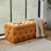 Spinningfield Velvet Button Bench, Tufted Large Footstool With Cushioned Fabric