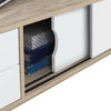 Alford Scandinavian Style TV Unit Stand 120cm Media Cabinet + Drawers Oak White